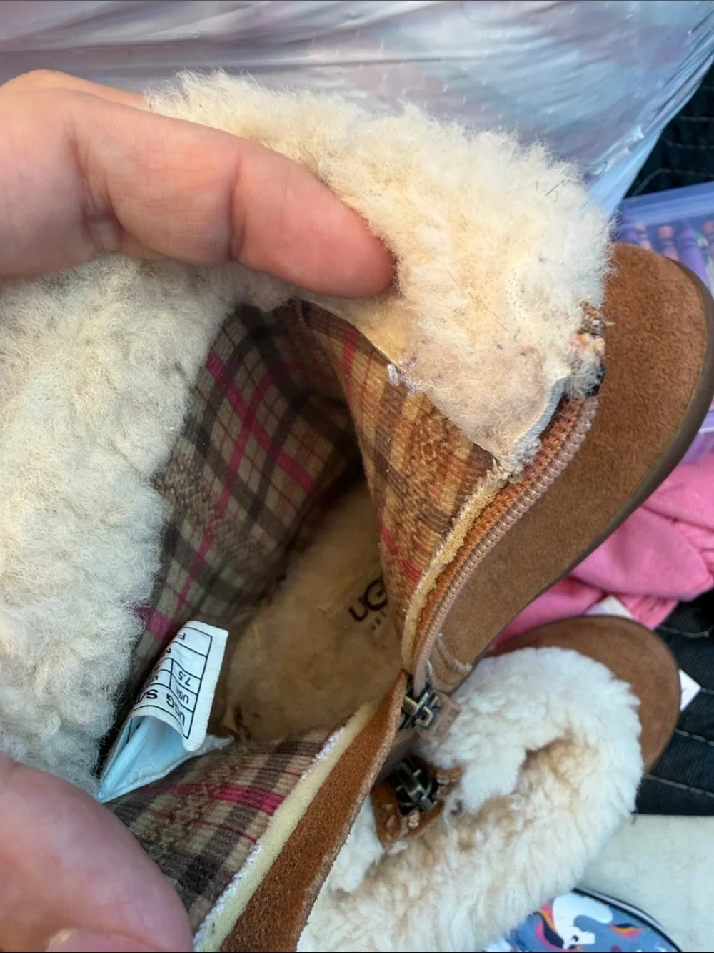 UGG Kids Chestnut Suede Faux-Shearling Boot